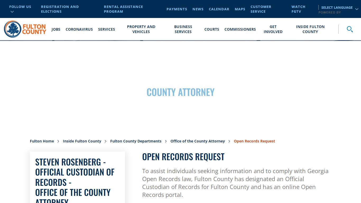 Open Records Request - Fulton County, Georgia